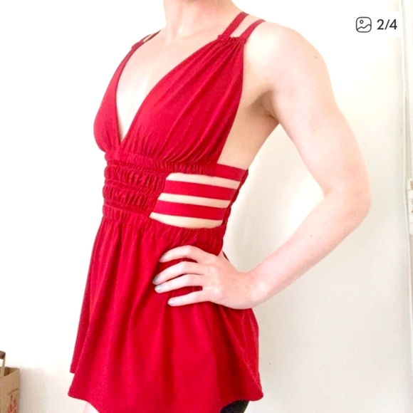 Express Bold Red Dress - Picture 3 of 8